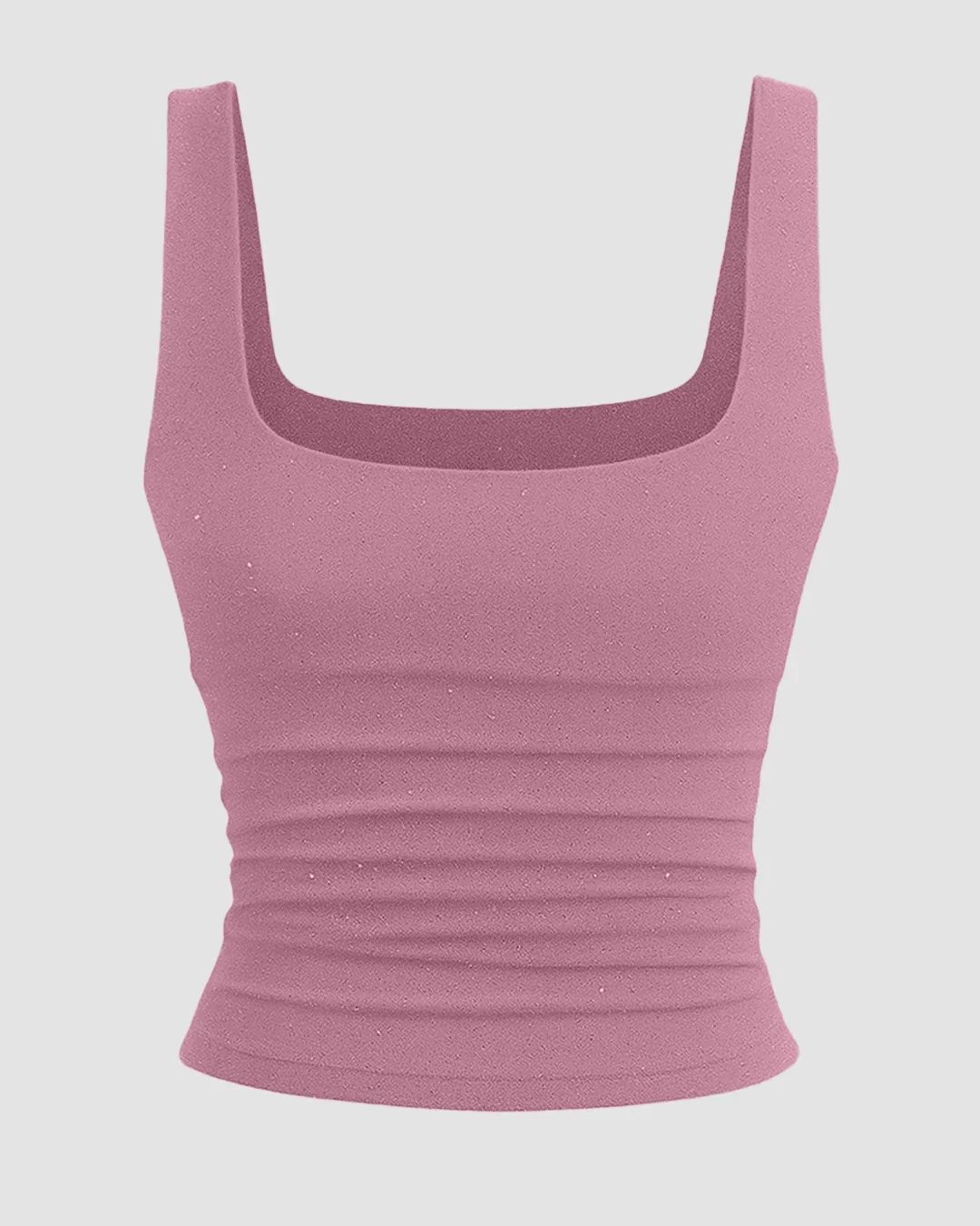 Square Neck Ruched Tank Top in Pink - Image 2