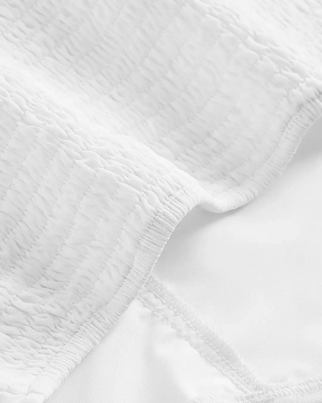 Square Neck Ruffle Trim Long Sleeve Top In White - Image 3