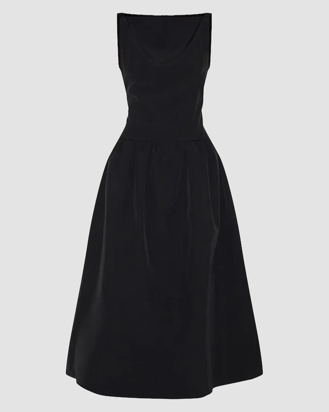 Square Neck Sleeveless Fit & Flare Maxi Dress in Black - Image 2