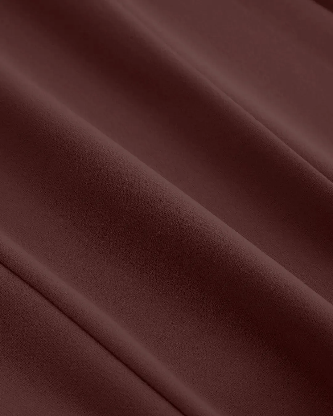 Square Neck Solid Pleated Cami Chocolate Mini Dress - Image 3