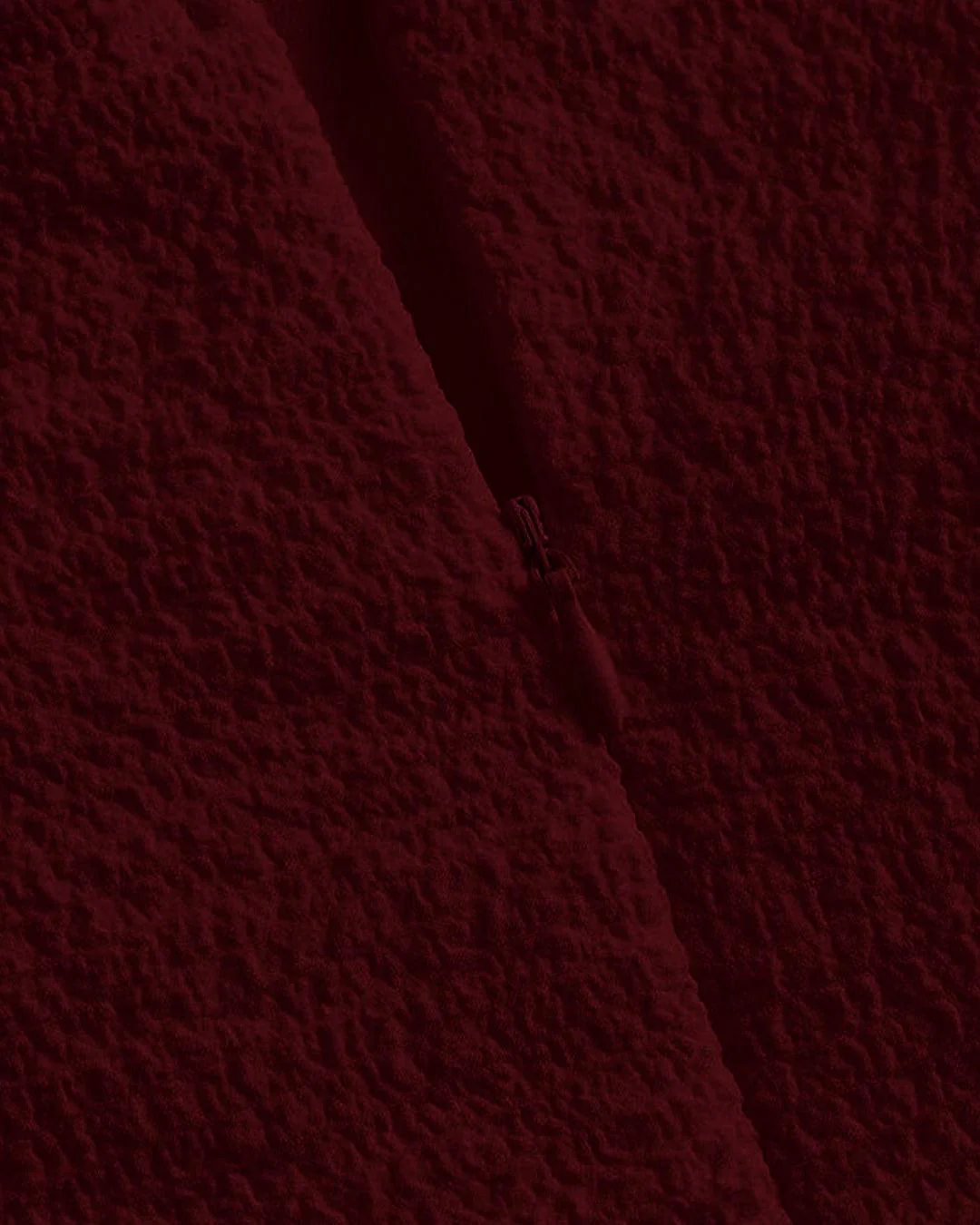 Square Neck Textured Waist-Cinching Maroon Dress - Image 4
