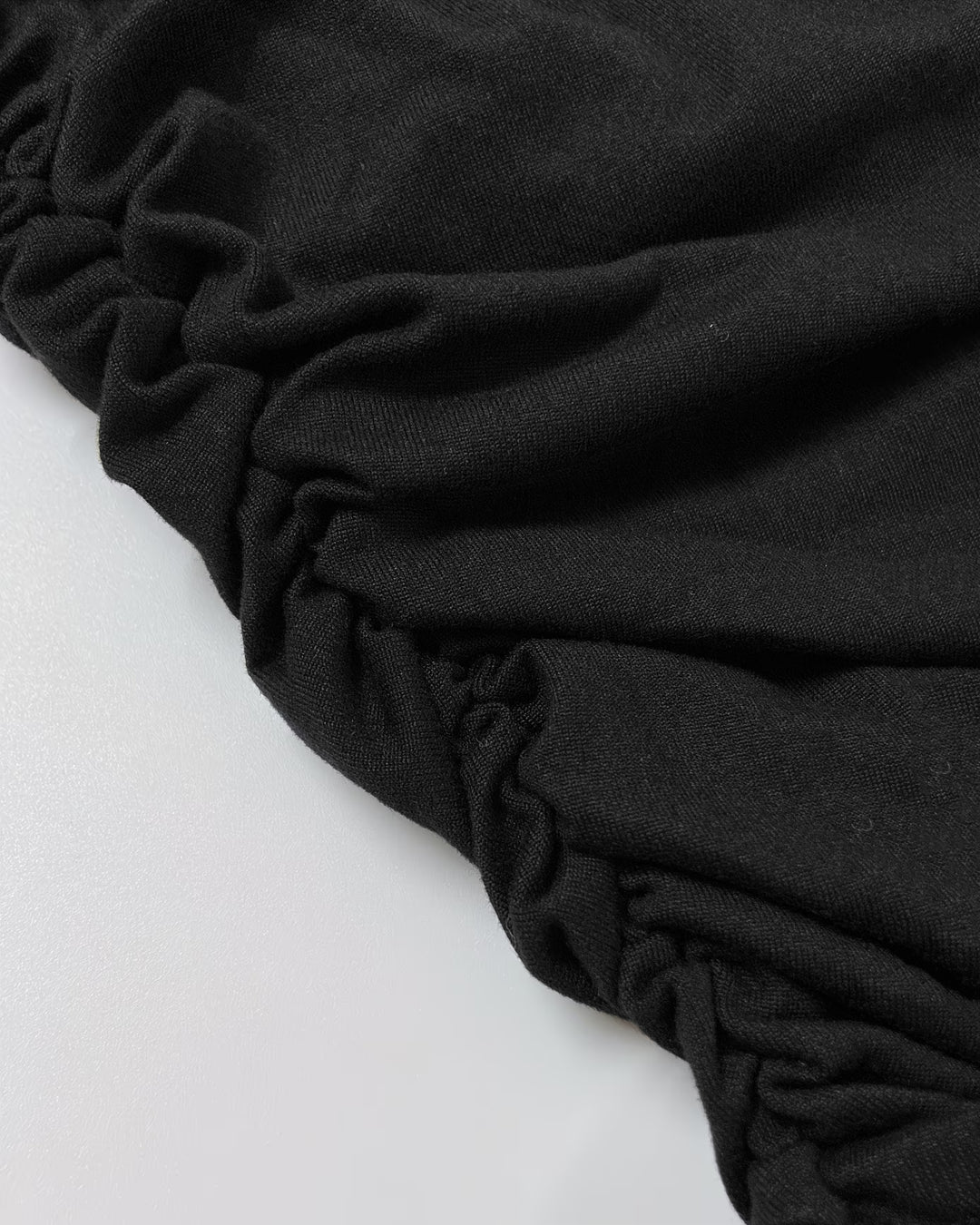 Strapless Ruched Bandeau Top With Scarf In Black - Image 4