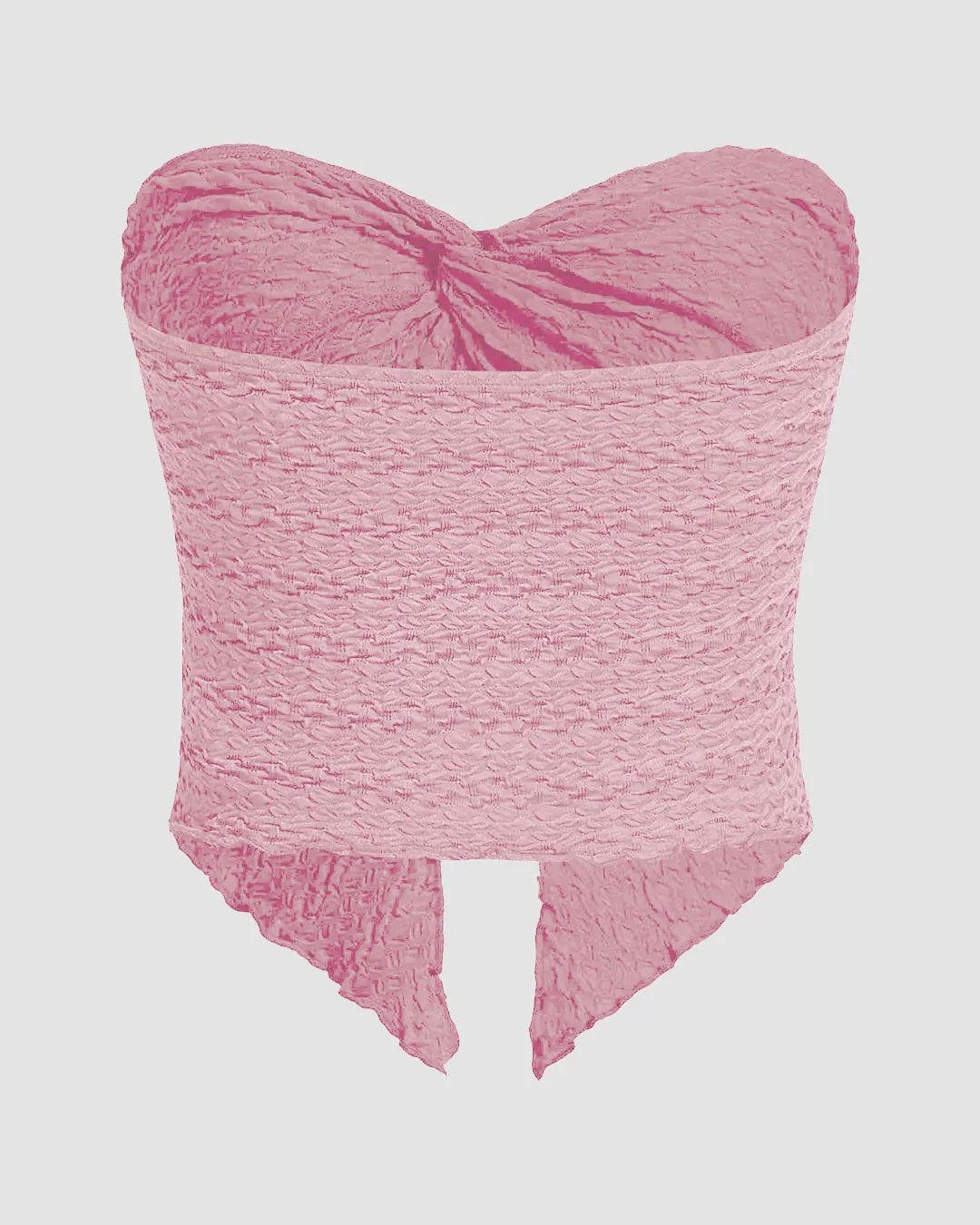 Strapless Tube Asymmetrical Off Shoulder Y2k Going Out Tank Top In Baby Pink - Image 2