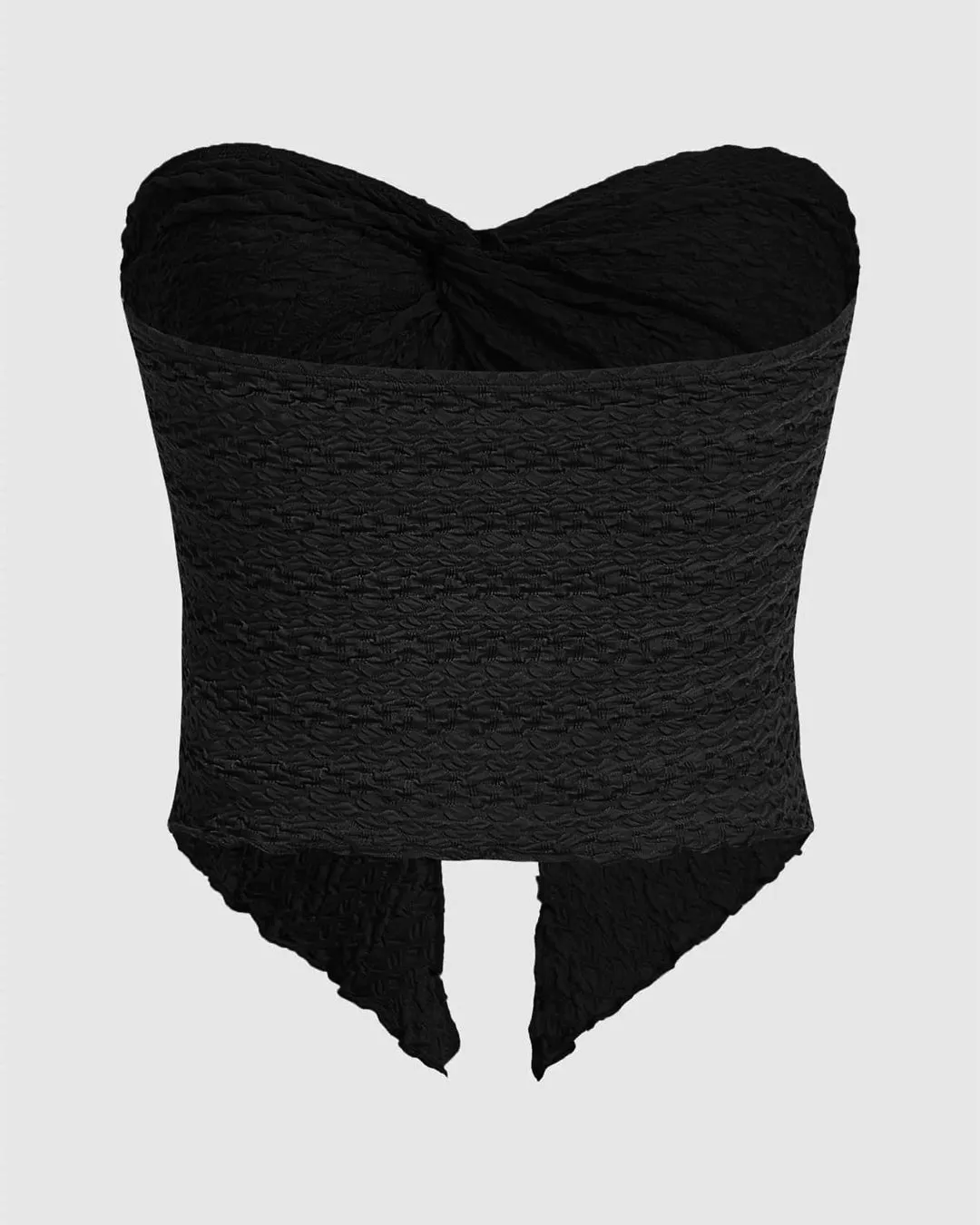 Strapless Tube Asymmetrical Off Shoulder Y2k Going Out Tank Top In Black - Image 2