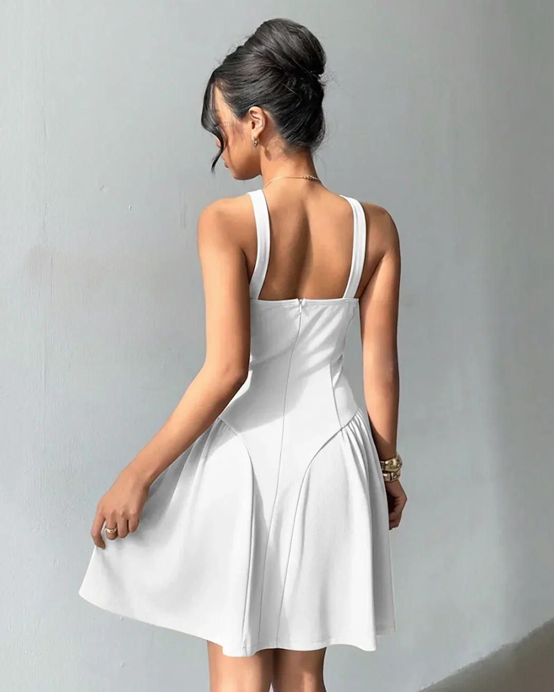 Strapless Tube Mini Dress in White - Image 2