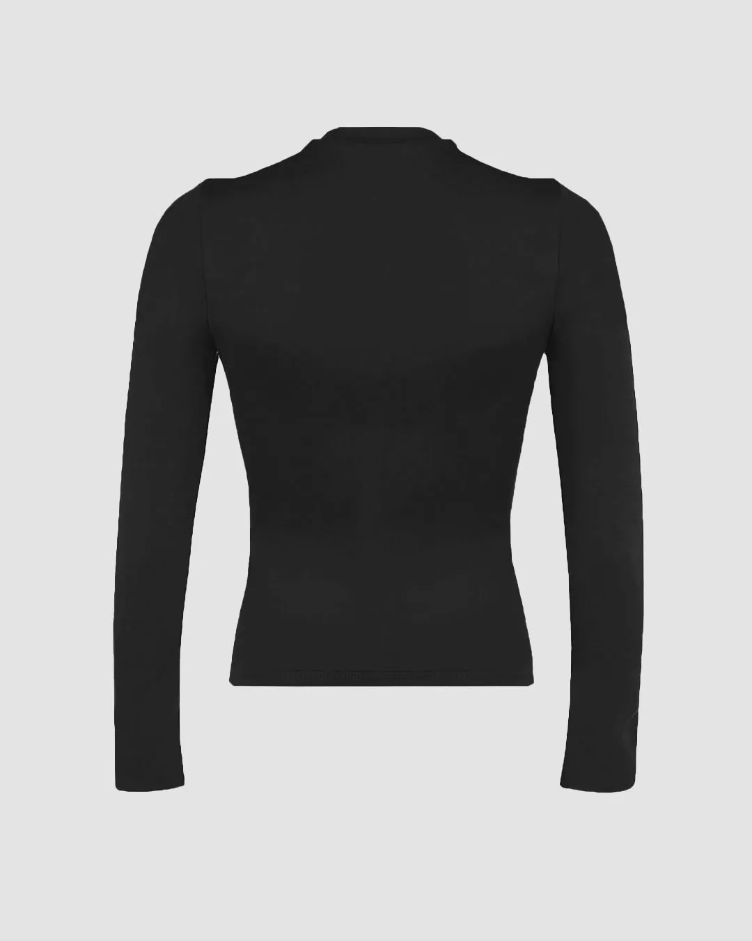 Stretch Fit Long Sleeve Crop Tee In Black - Image 2