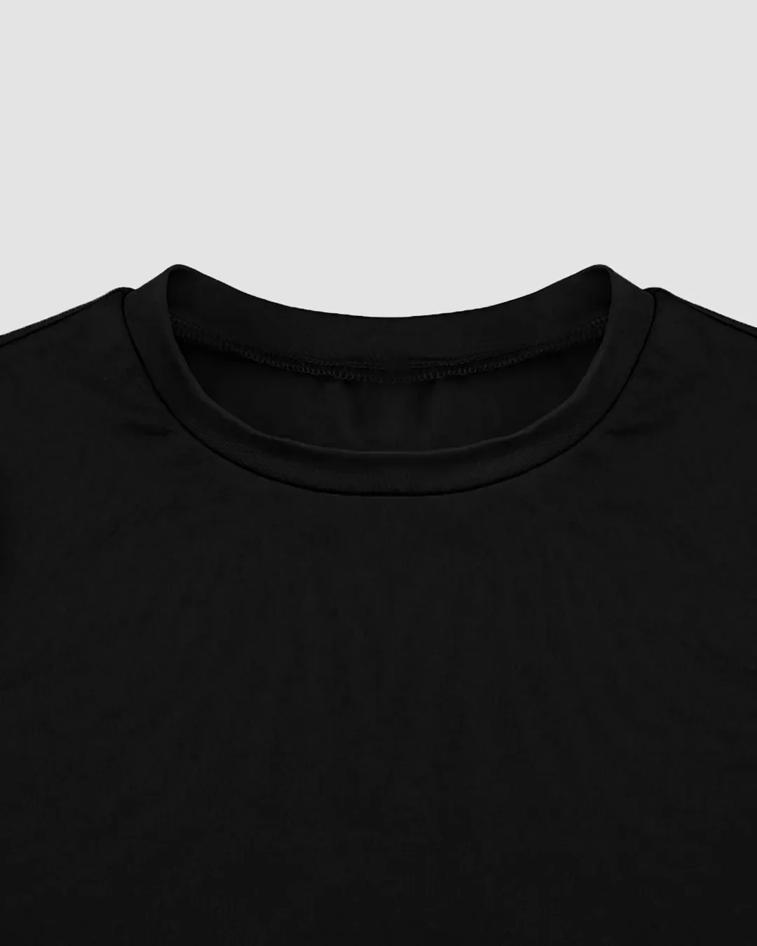 Stretch Fit Long Sleeve Crop Tee In Black - Image 3