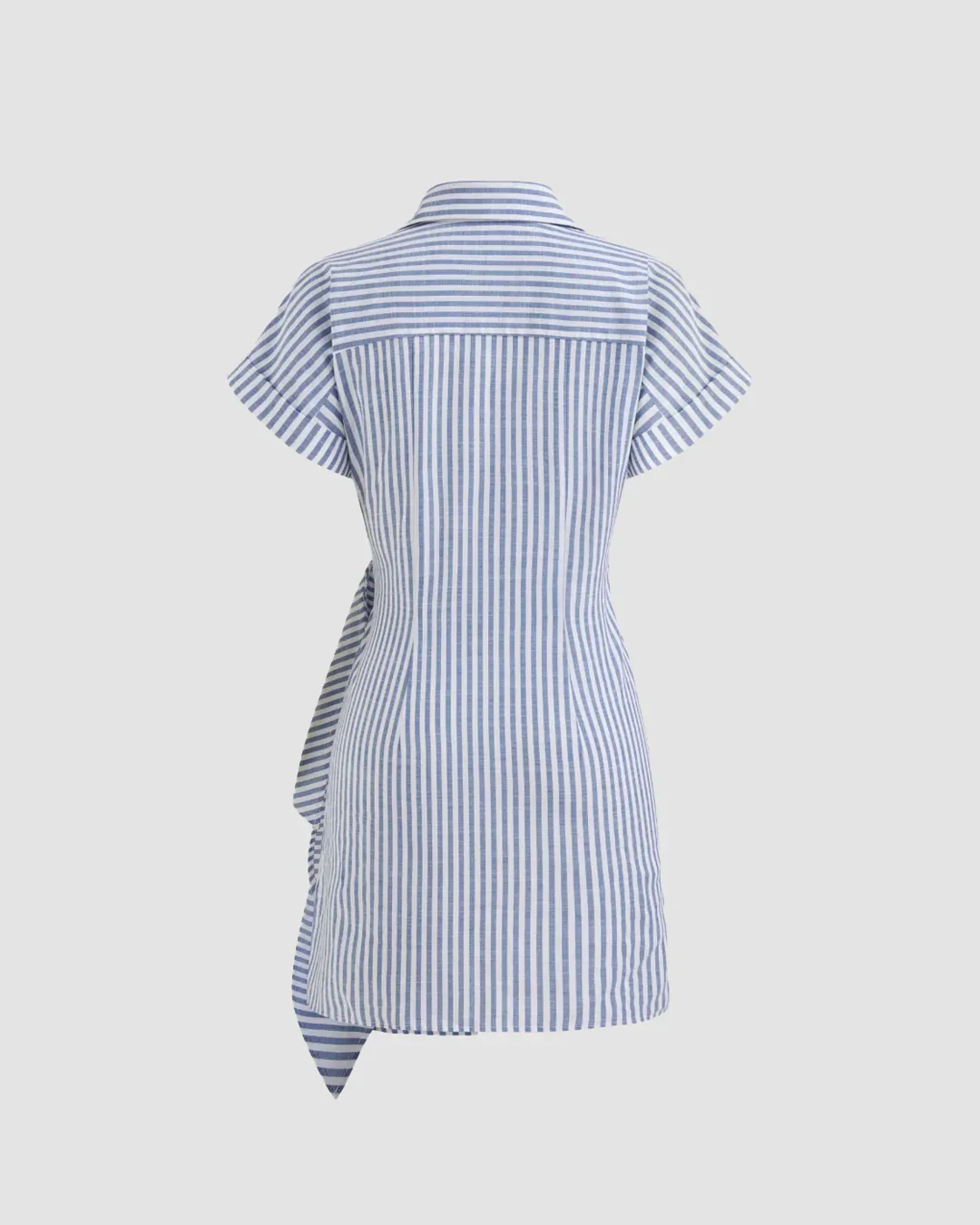 Stripe Blue Wrap Shirt Mini Dress - Image 2