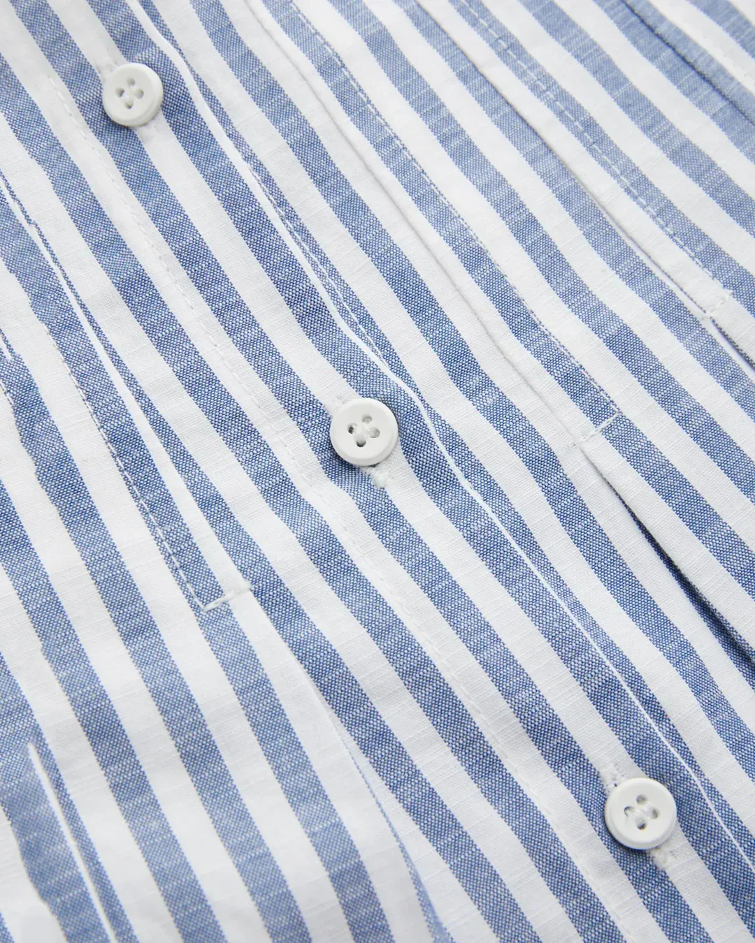 Off Shoulder Striped Button Down Top in Blue and White - Image 6