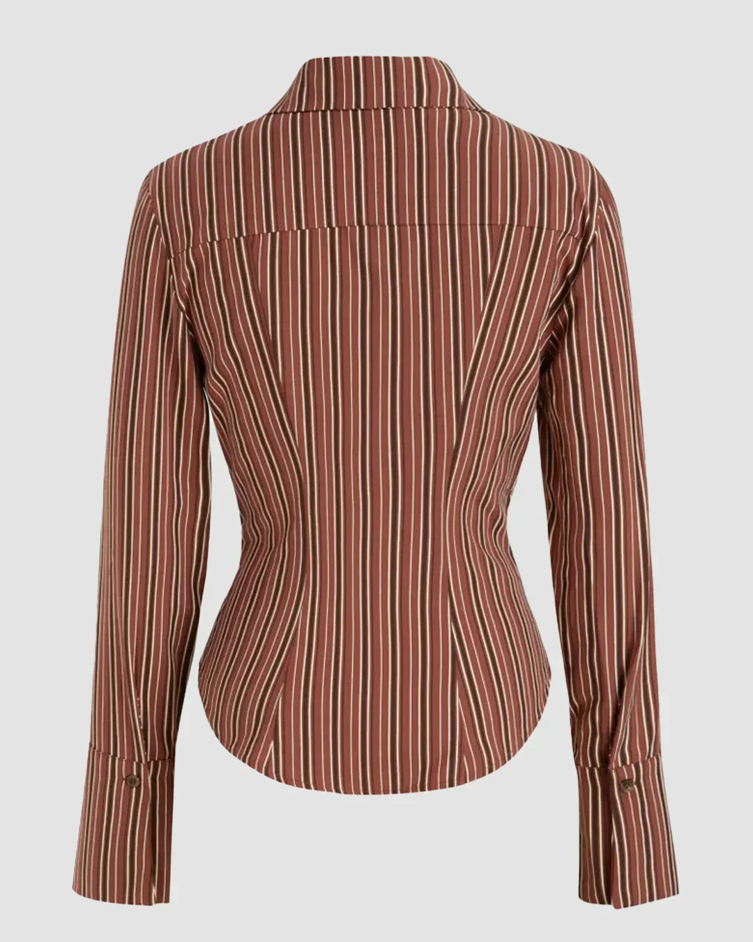 Striped Collared Fitted Full Sleeve Shirt - Image 2