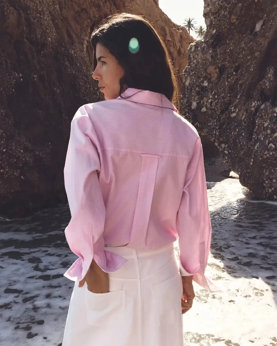 Collared Button Down Full Sleeve Formal Shirt in Pink - Image 5