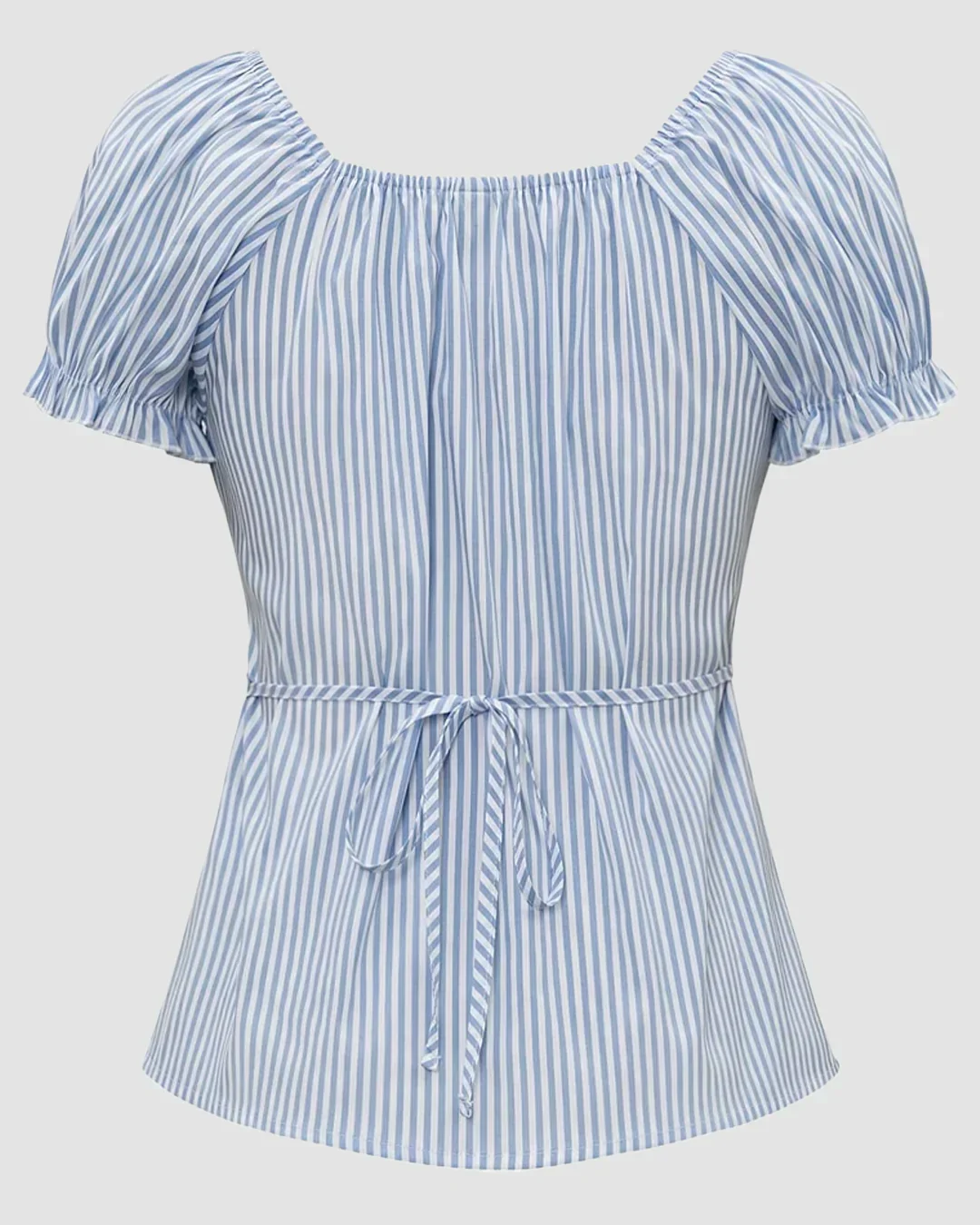 Striped Ruched Bust Button Down Shirt - Image 2