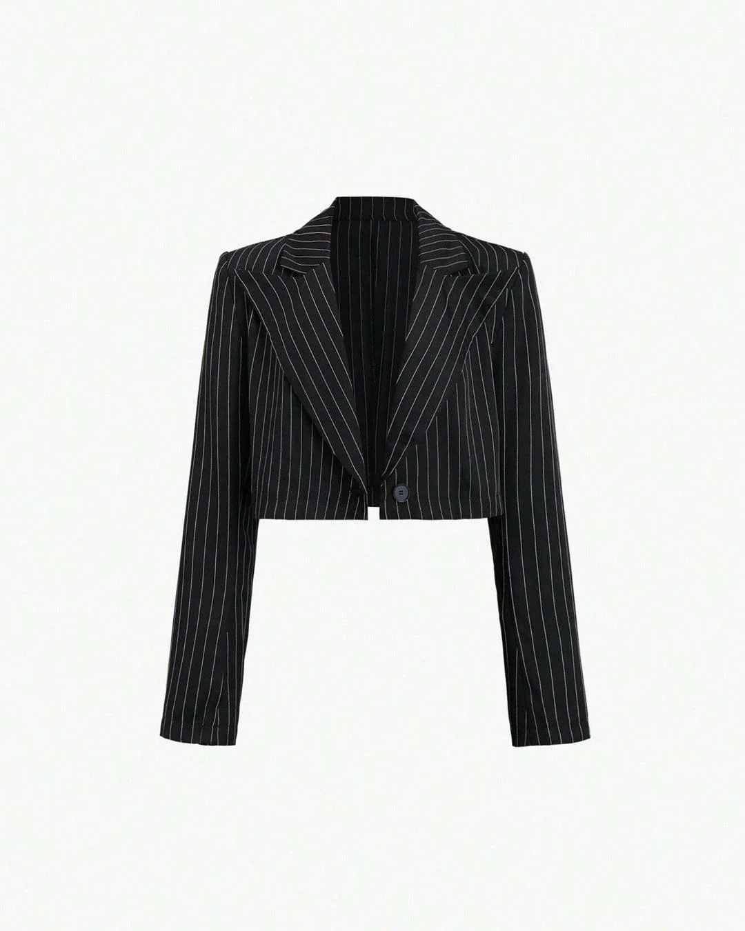Striped Shirt With Lapel Collar & Spaghetti Strap Dress Set - Image 5