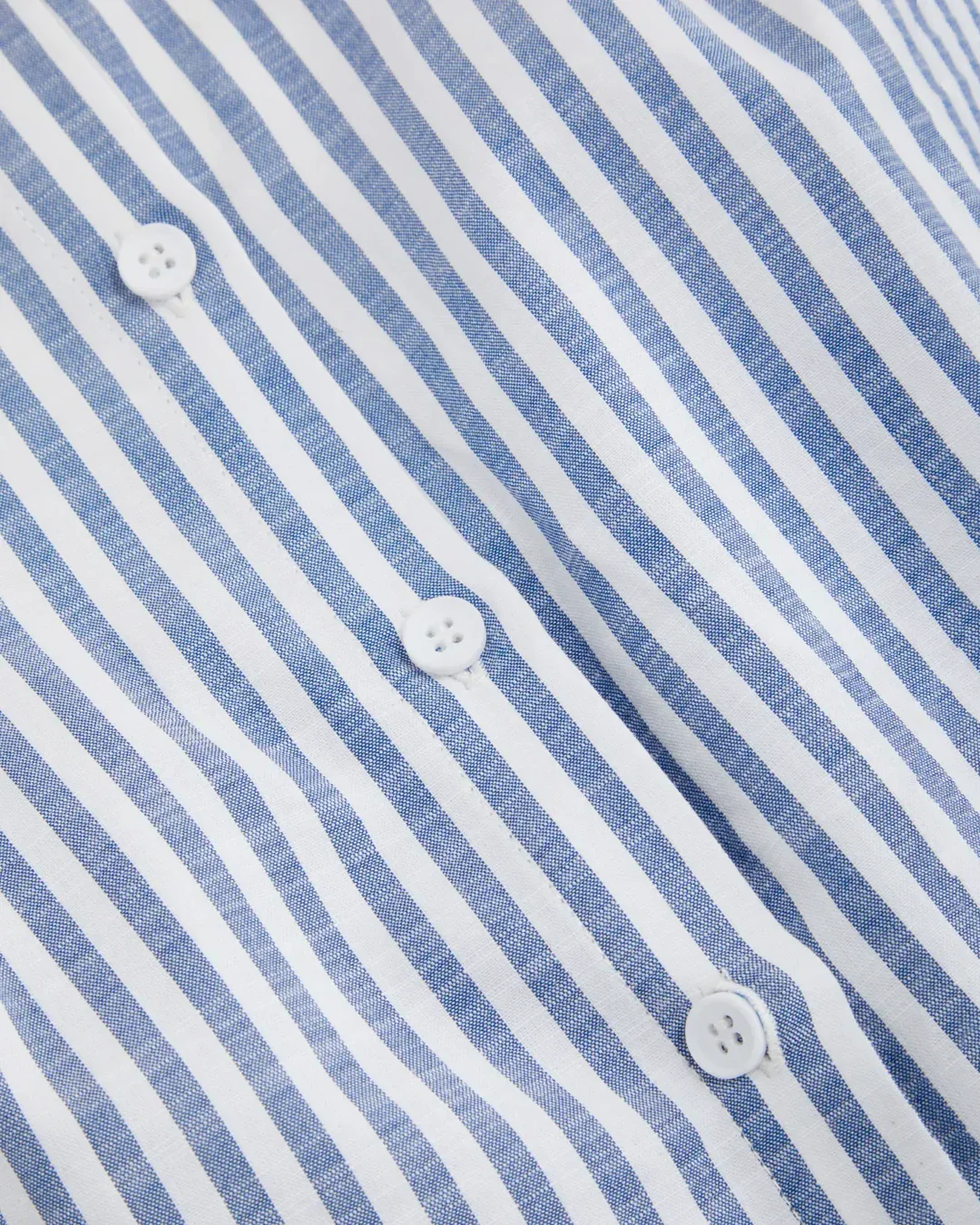 Striped Sleeveless Shirt Collar Top in Blue and White - Image 3