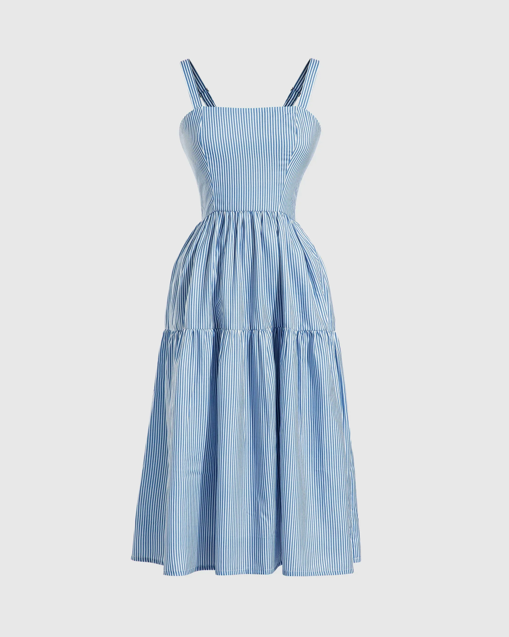 Striped Smocked Bow Tie Dress - Image 2