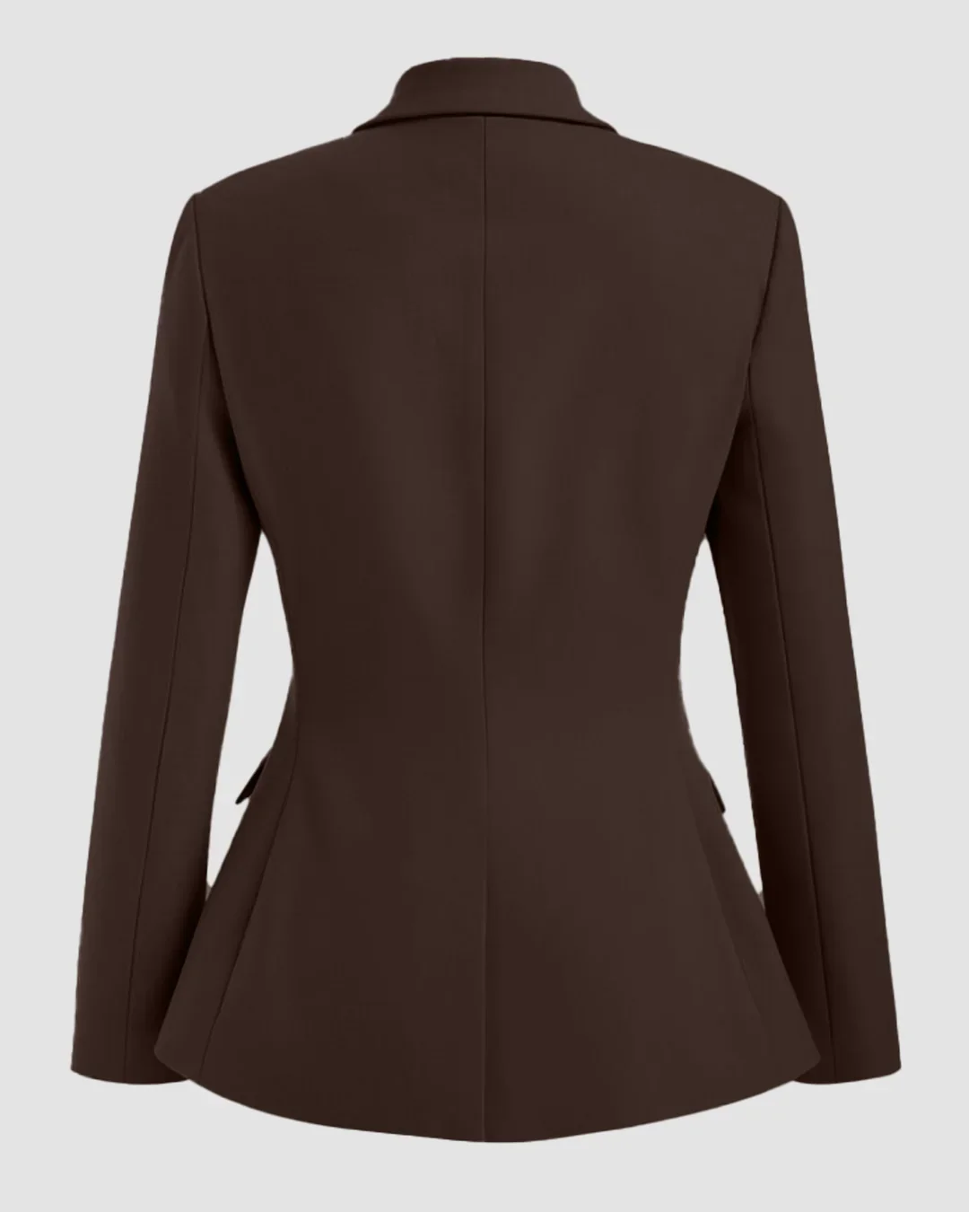Structured Collared Buttoned Blazer in Coco - Image 3