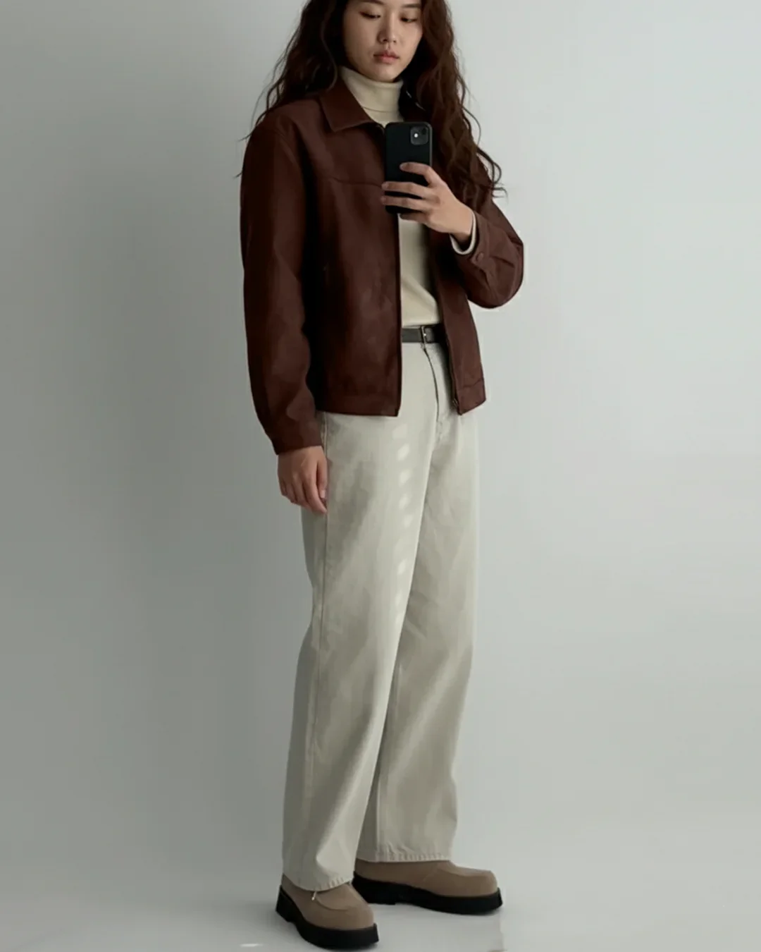 Suede Brown Button Down Full Sleeve Jacket - Image 3