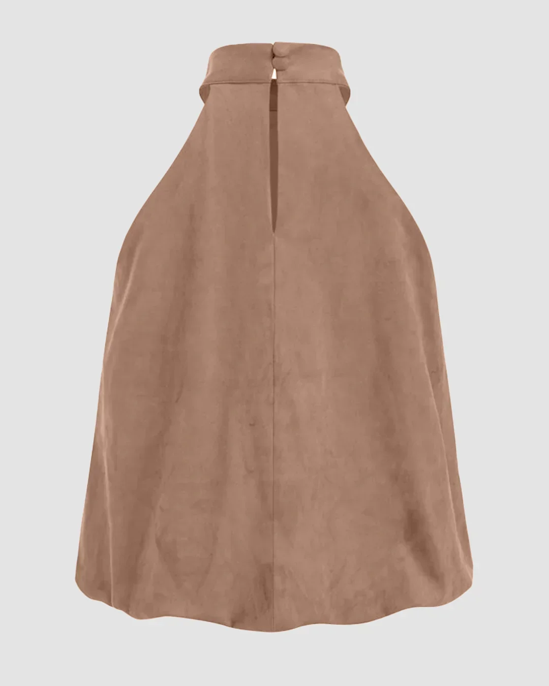 Suede Halter Neckline Knotted Top in Mud - Image 2