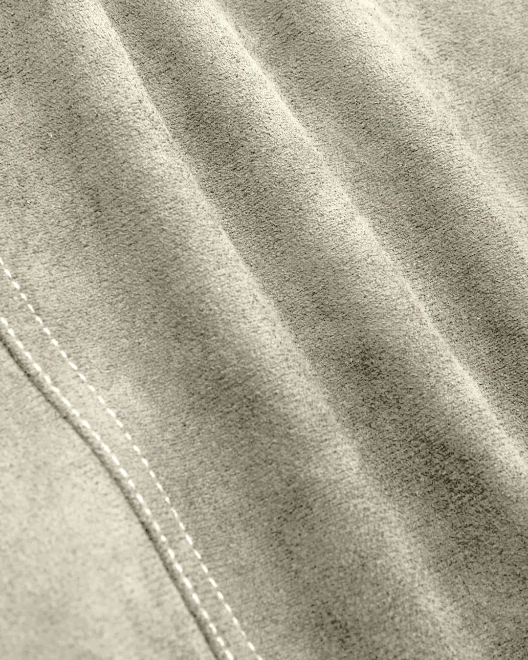 Suede Low Rise Solid Button Mini Skirt in Beige - Image 4