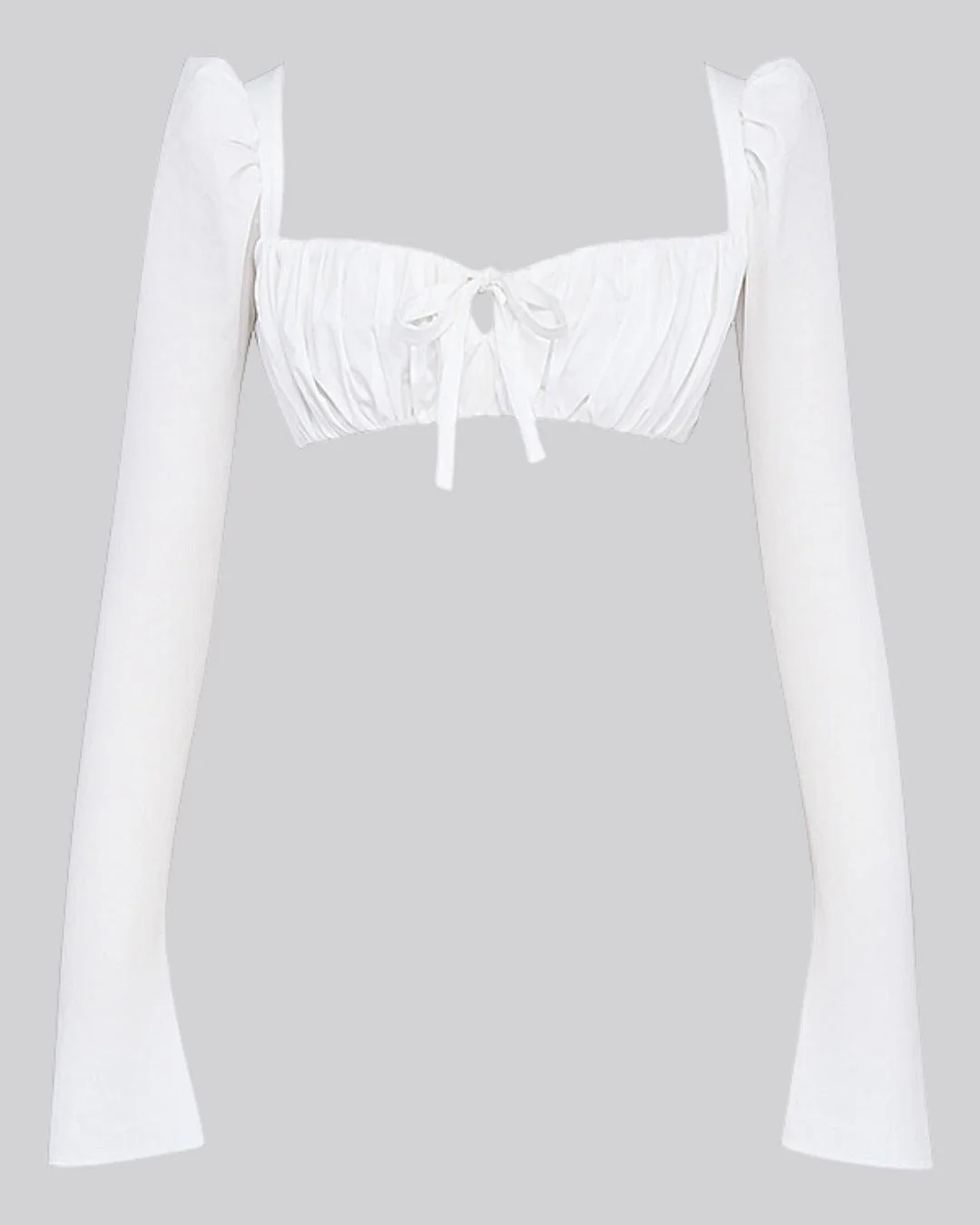 Sweetheart-Neck Crop Top With White Bow Mini Skirt - Image 3
