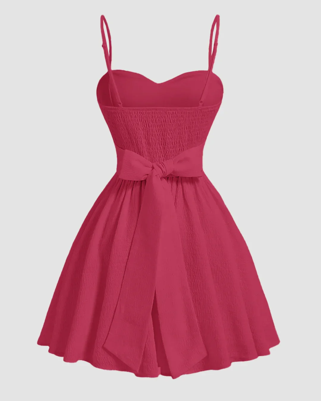 Sweetheart Neck Fit & Flare Sleeveless Mini Dress in Hot Pink - Image 2