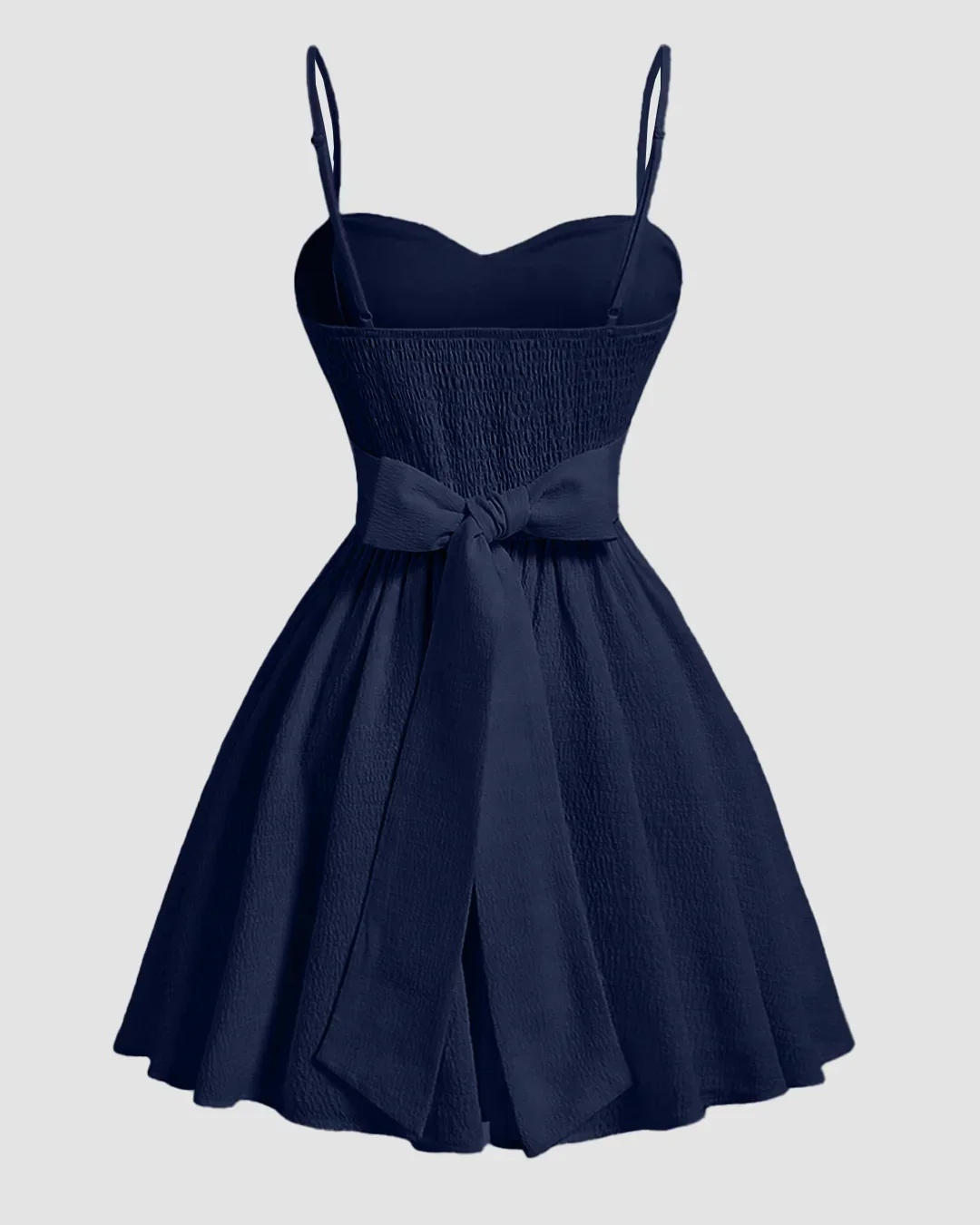 Sweetheart Neck Fit and Flare Navy Blue Dress - Image 2