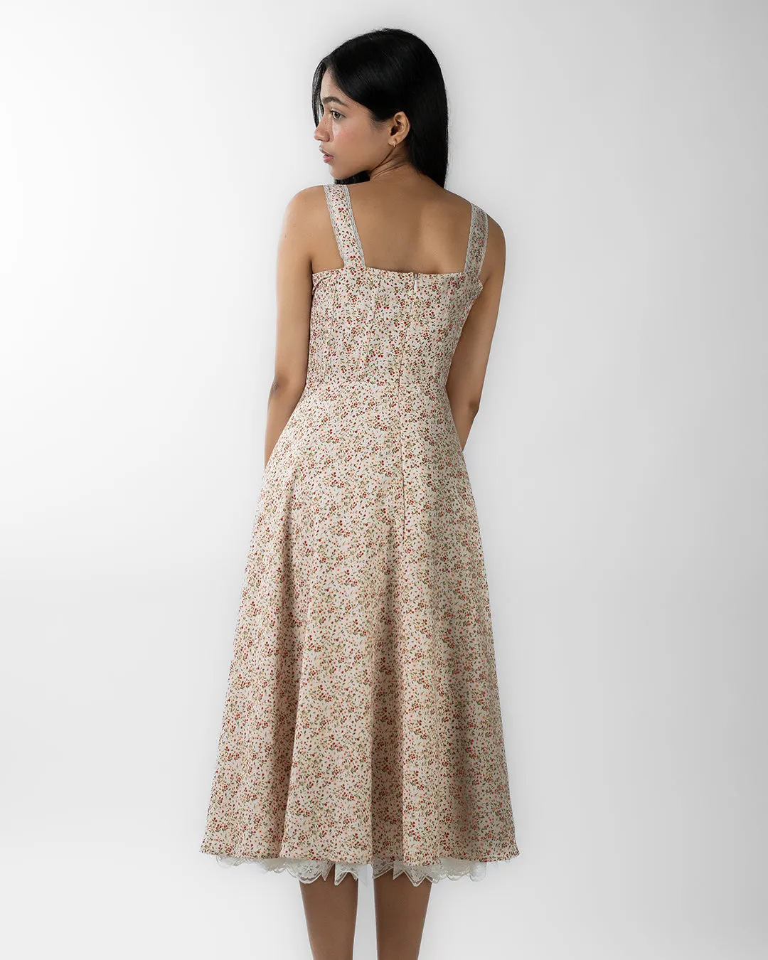 Sweetheart Neck Floral Printed Fit & Flare Maxi Dress - Image 3
