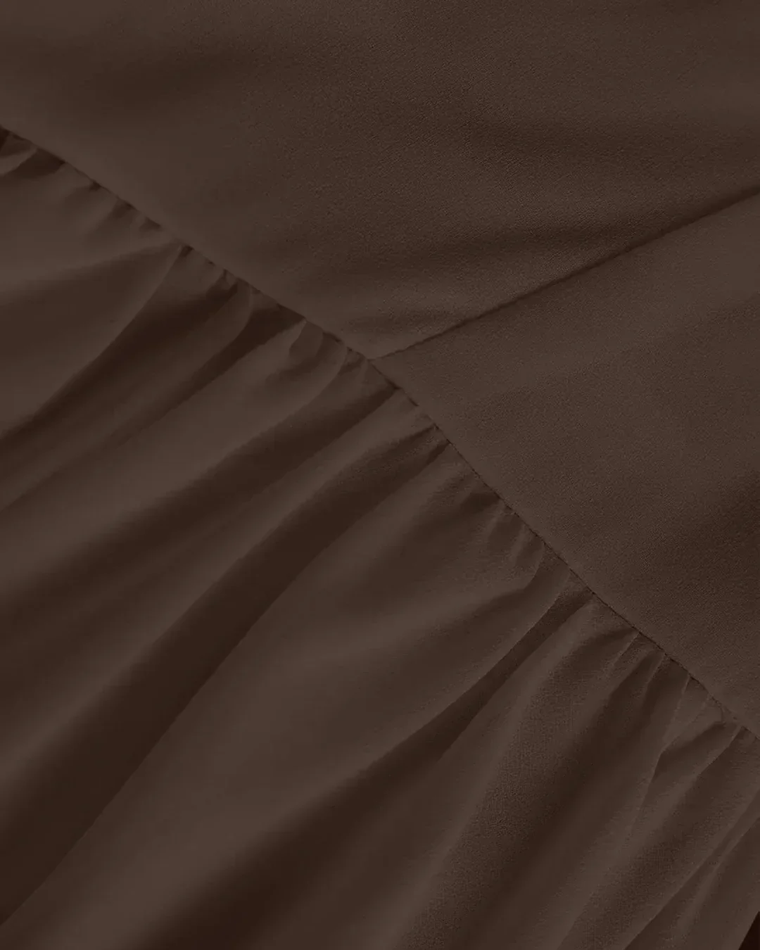 Sweetheart Neck Puff Sleeve Fit and Flare Mini Dress in Coffee - Image 3