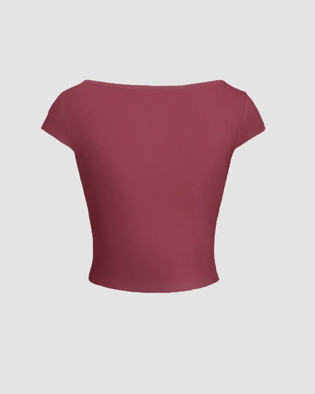 Sweetheart Neck Ruched Crop Top In Ruby - Image 2