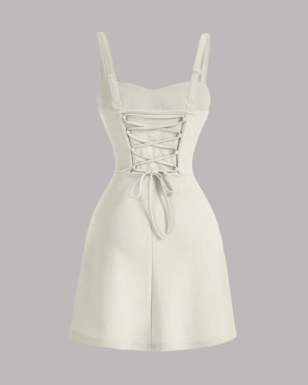 Sweetheart Neck Ruched Mini Dress In Milky White - Image 2