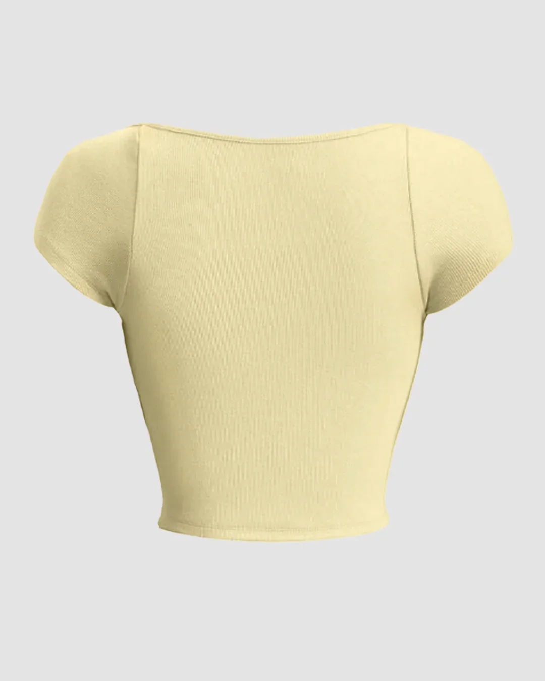 Sweetheart Neck Sheer Cap Sleeve Top in Vanilla - Image 2