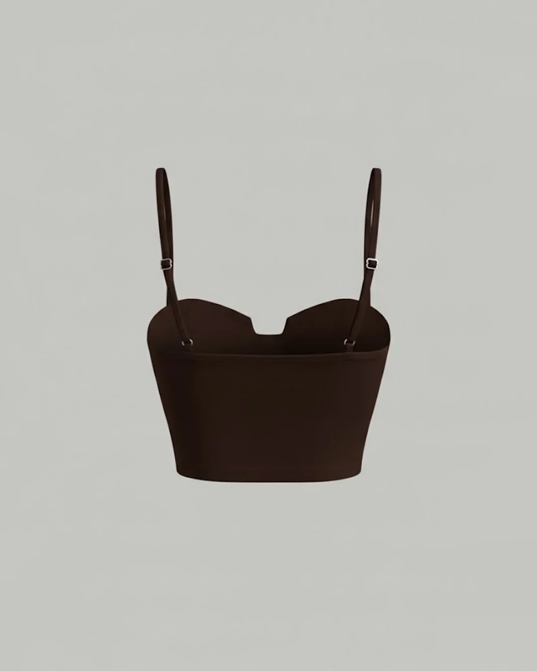Sweetheart Neck Slim Fit Solid Sleeveless Corset Top in Brown - Image 2