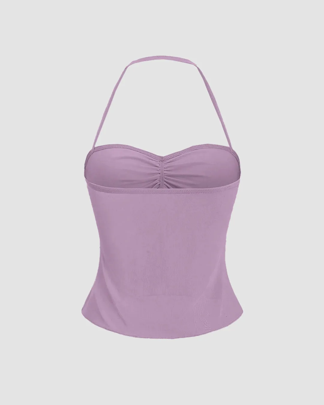 Sweetheart Neck Tiered Halter Top in Lilac - Image 2