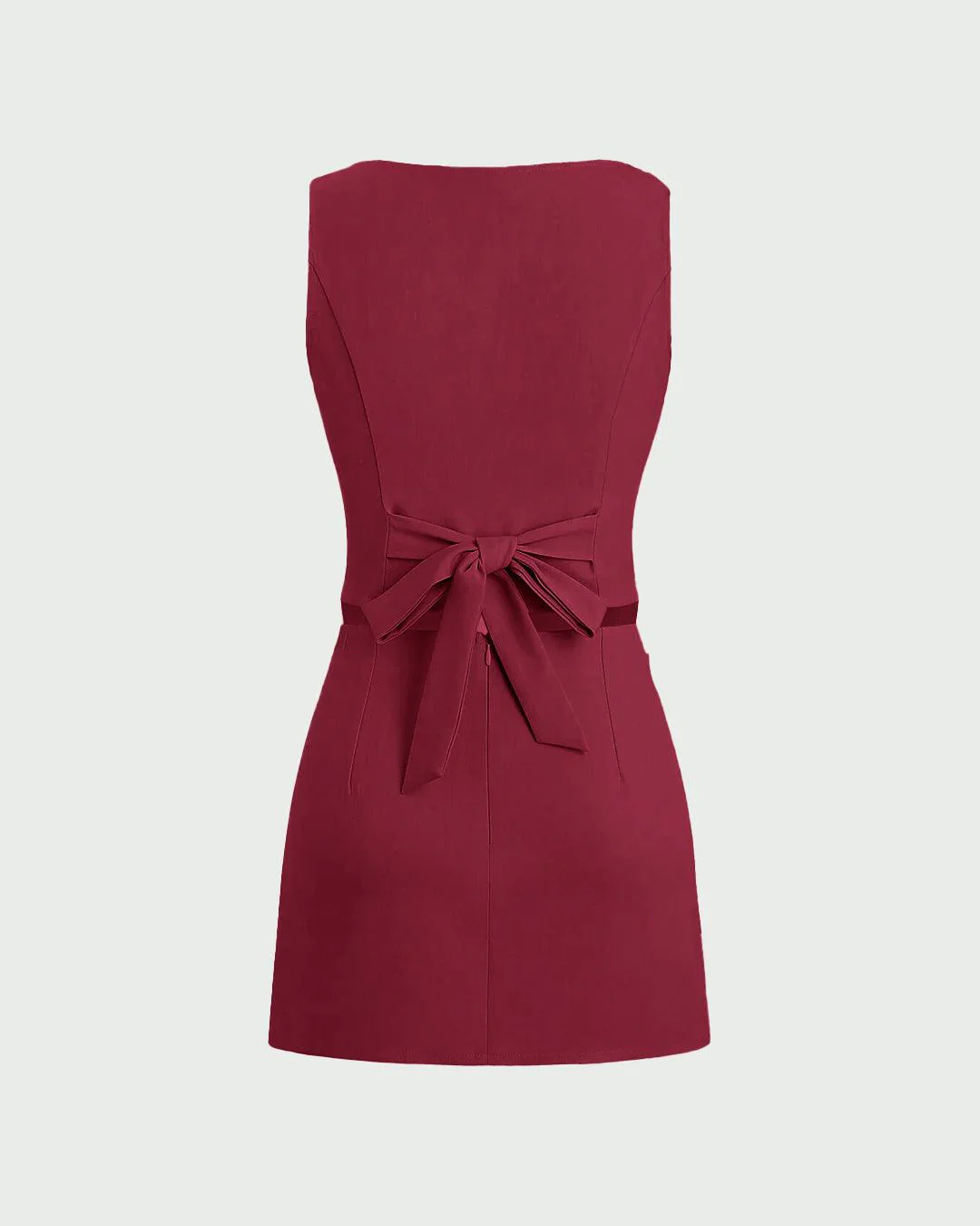 Tailored Waistcoat With Mini Skirt In Redberry - Image 2