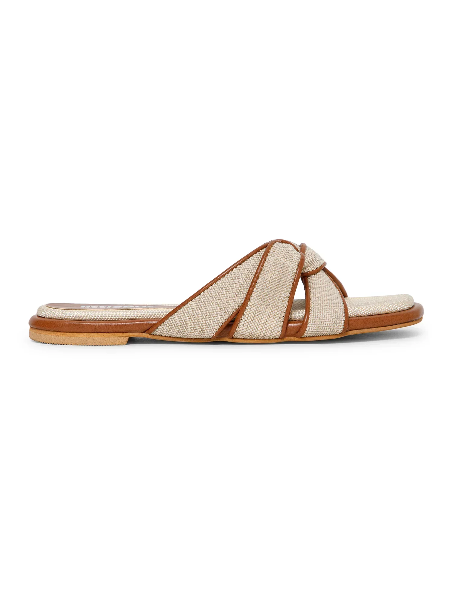 Tan Woven-Textured Multi-Strap Slides - Image 6