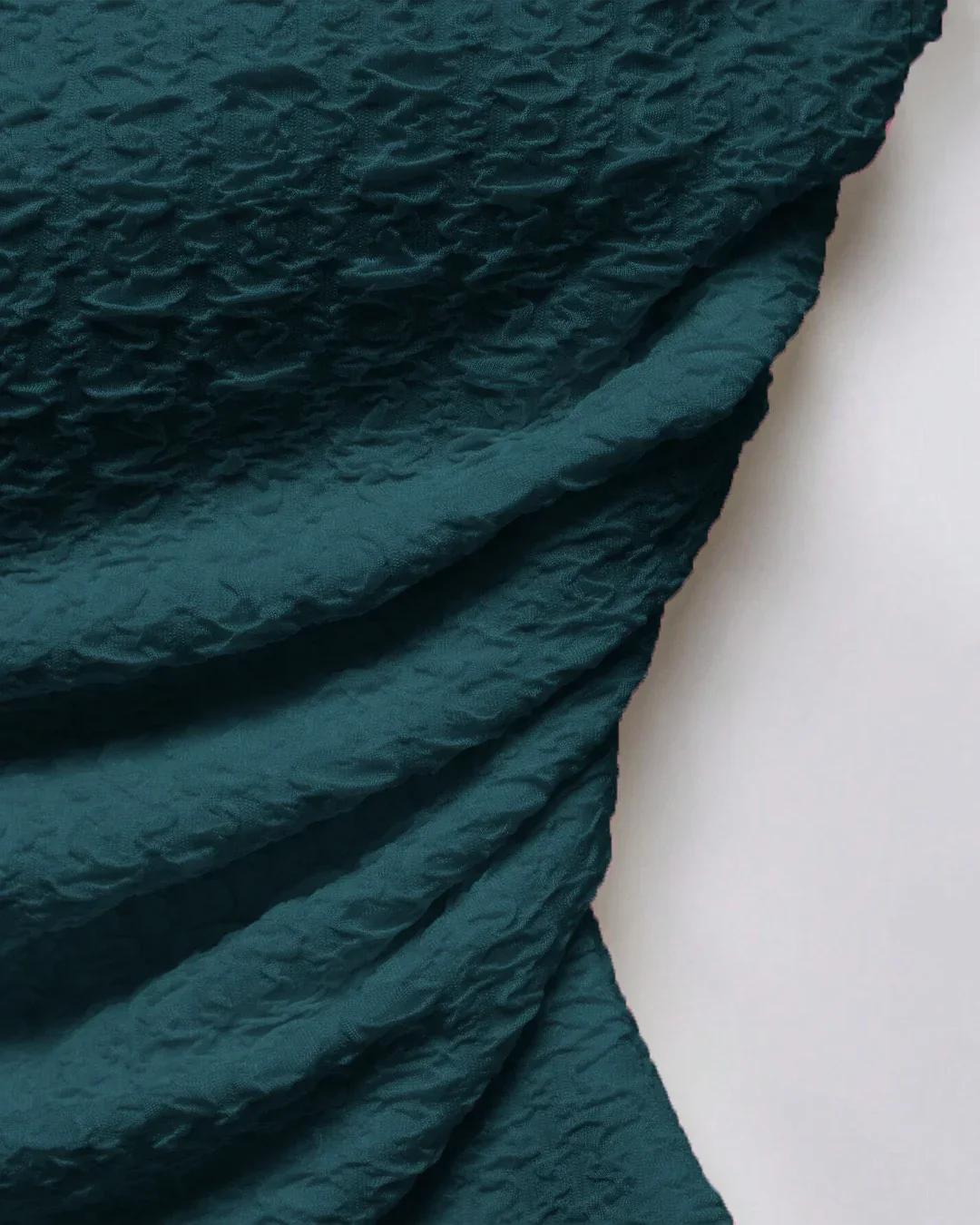 Teal Blue Textured Strapless Ruched Tube Top - Image 3