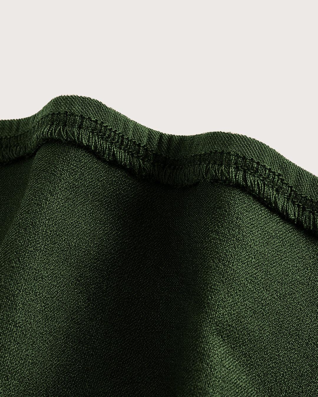 Textured Zip Front Zipper Corset Top In Olive Green - Image 3