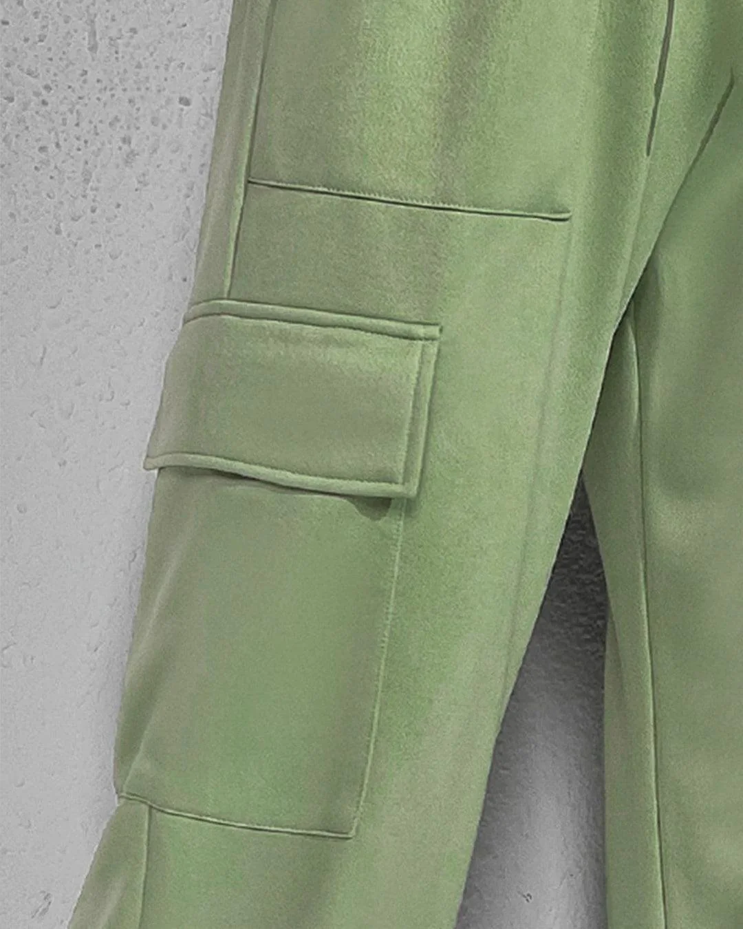 The Comfy Edit Stylish Loungewear Trousers In Sage Green - Image 3