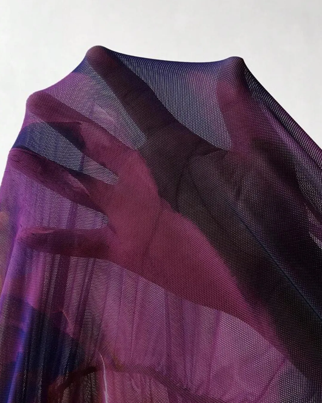 Tie Dye Draped Collar Split Thigh Sheer Cami Dress - Image 4