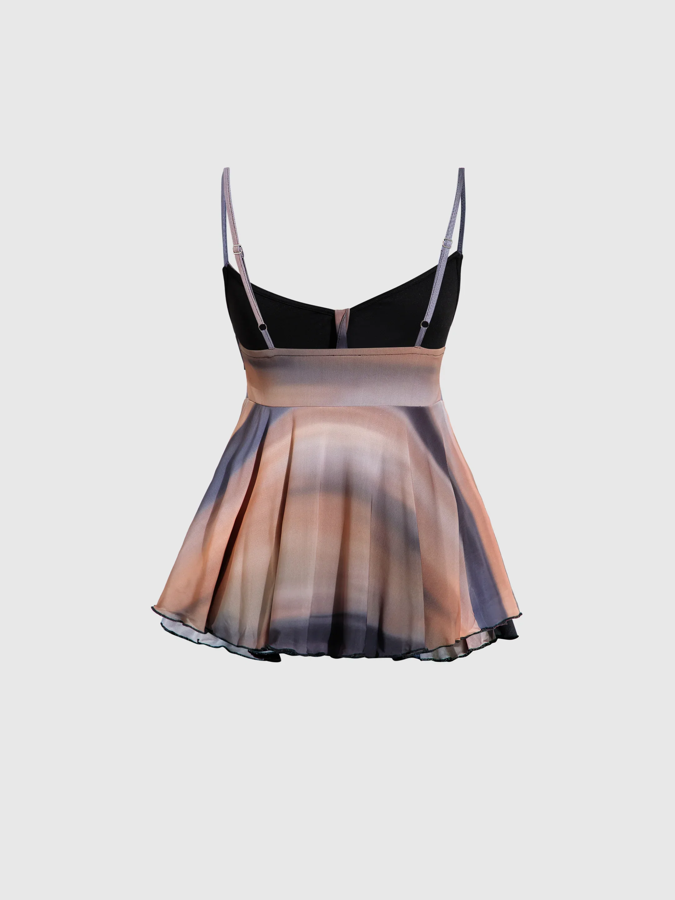 Tie Front Flared Hem Sleeveless Top - Image 2