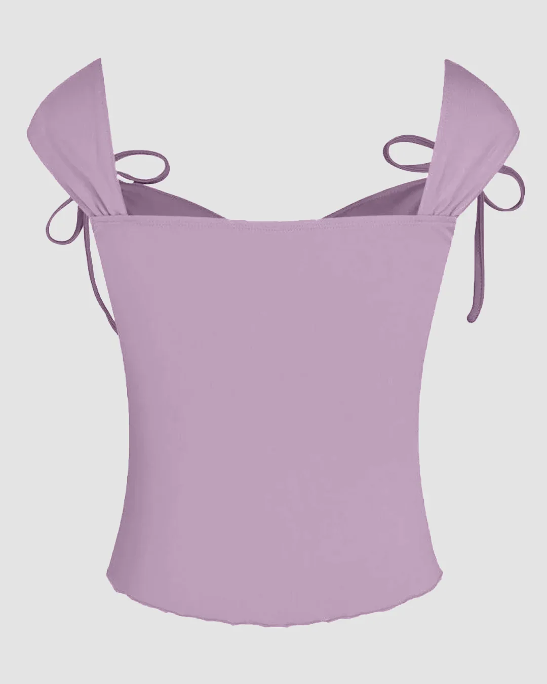Tie Strap Sweetheart Neck Sleeveless Top in Lilac - Image 2