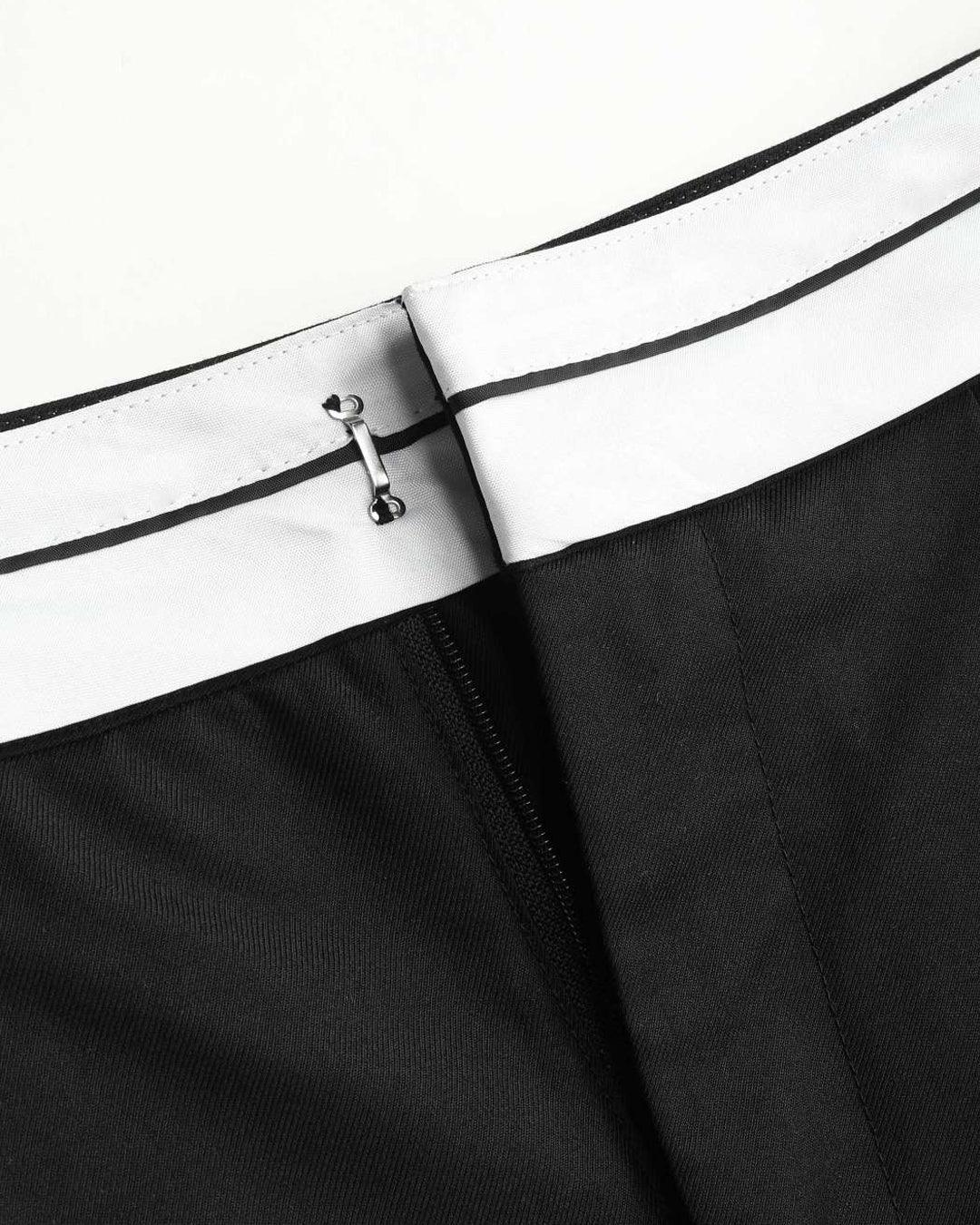 Trending Color Block Black & White Trousers - Image 4