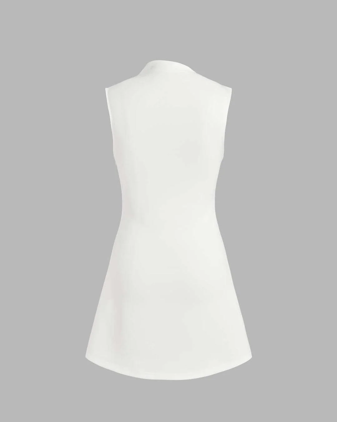 Turtleneck Sleeveless Ruched Mini Dress - Image 2