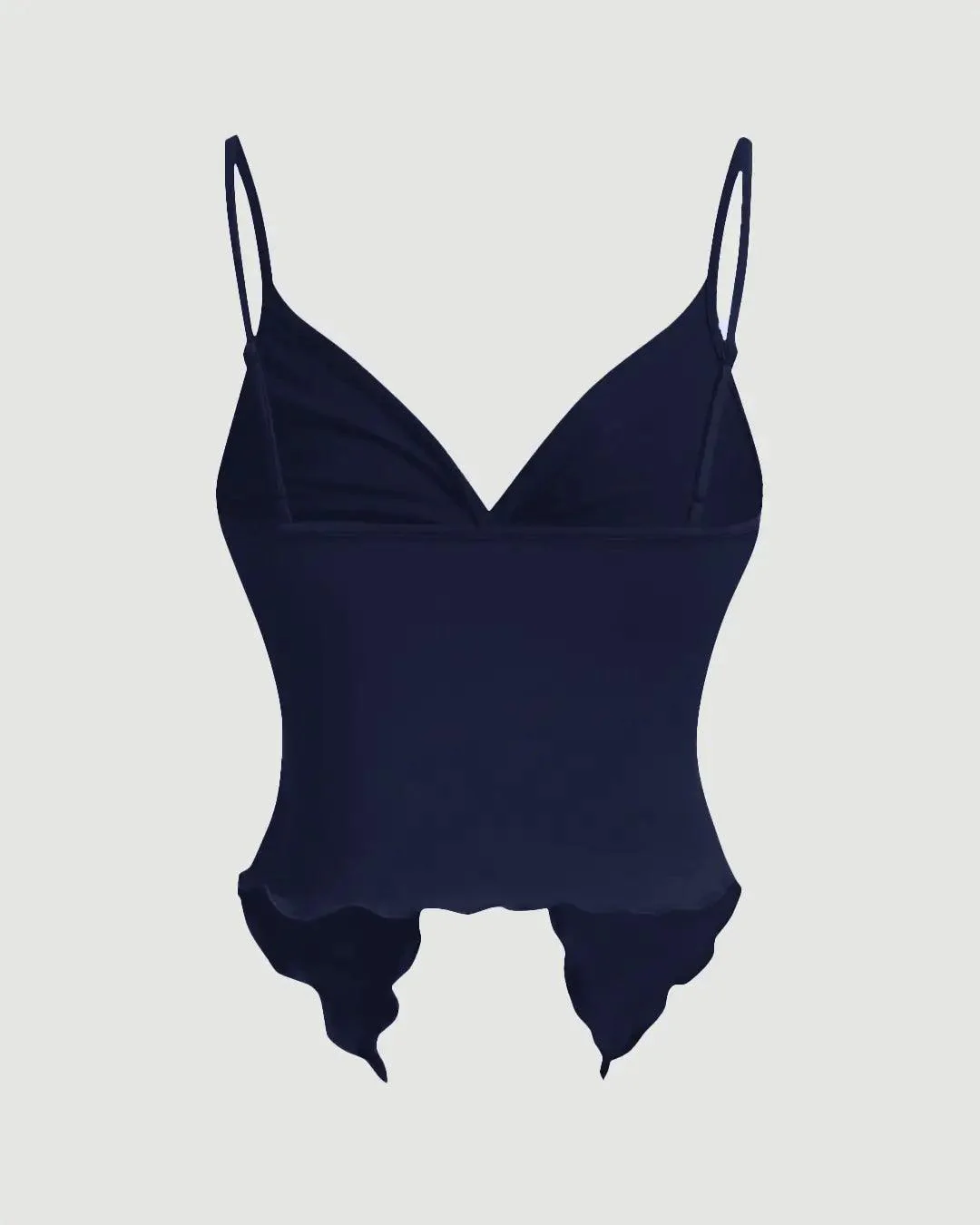 Party Sleeveless Ruched Tie Front Top in Navy Blue - Image 3