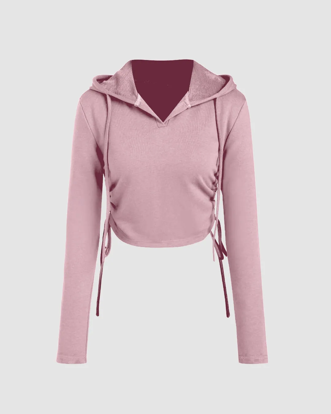Two Piece Fall Travel Vacation Trendy Loungewear Set In Baby Pink - Image 3