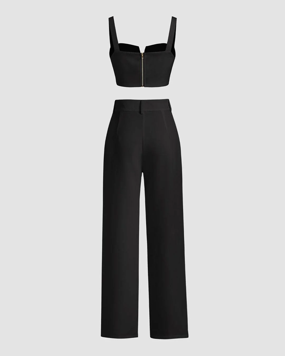 Two Piece Set: Aesthetics Black Top With Trouser - Image 2