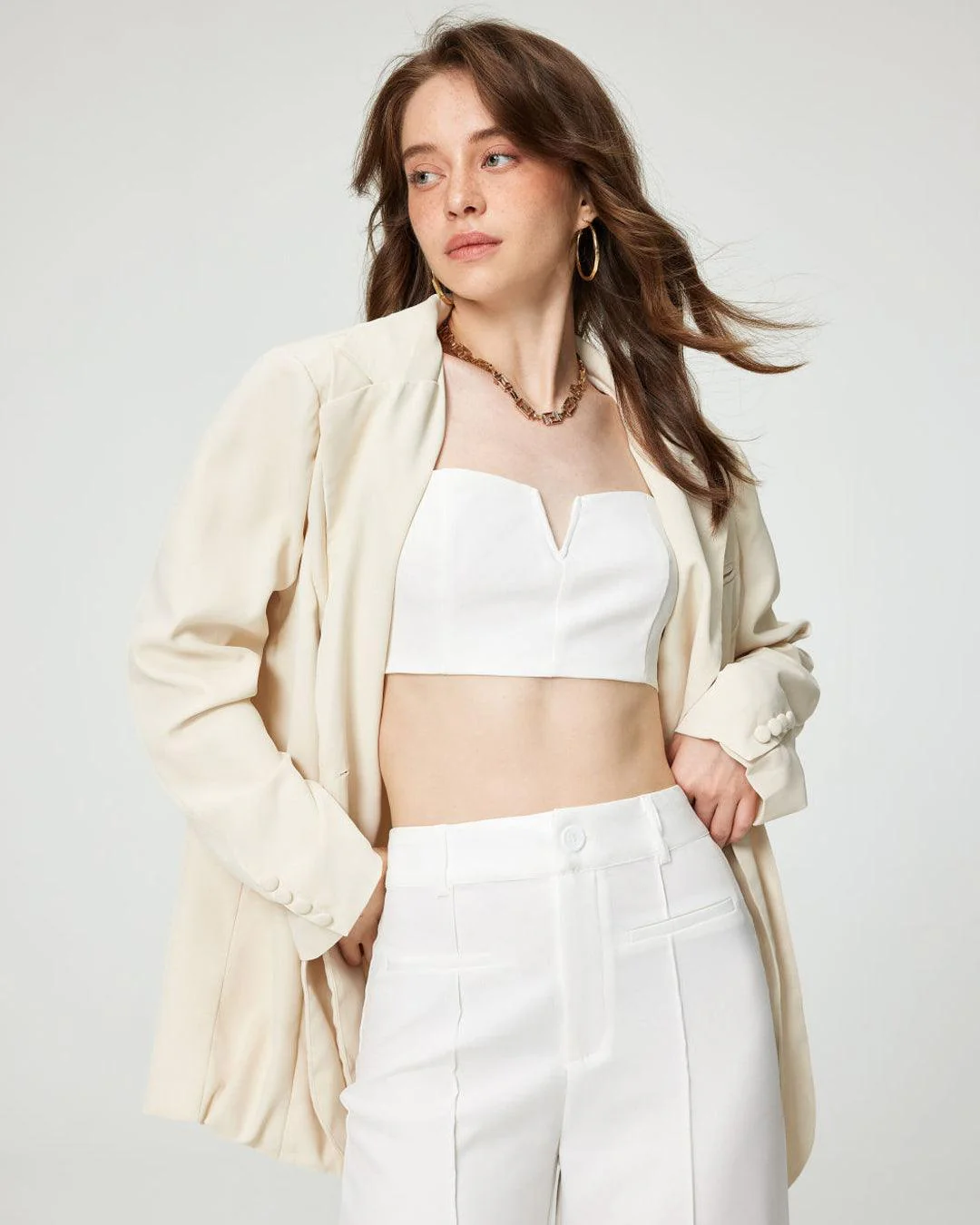 Two Piece Set: Aesthetics White Top With Trouser - Image 6