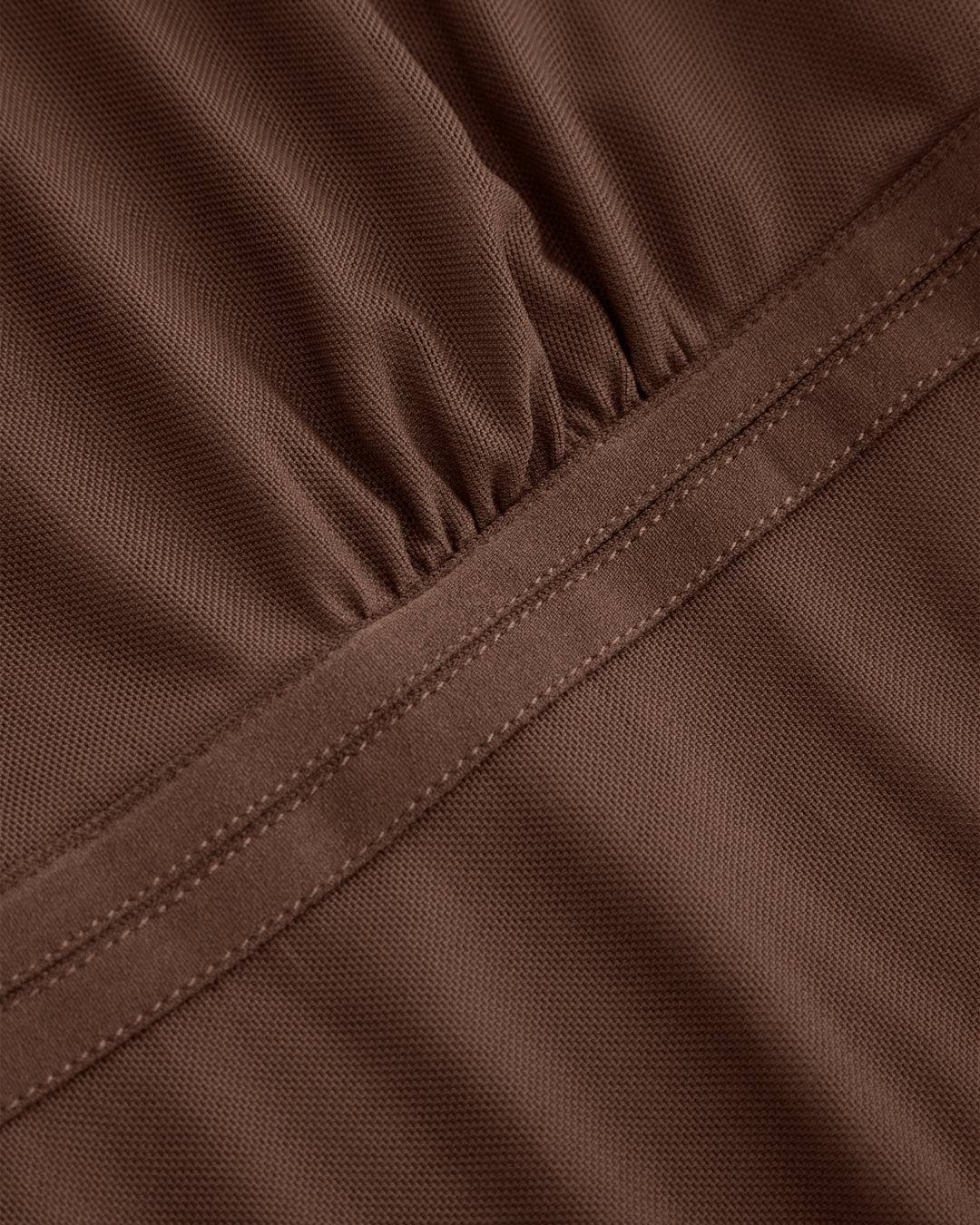Scoop Neck Tie Up Asymmetrical Hem Tank Top in Brown - Image 4