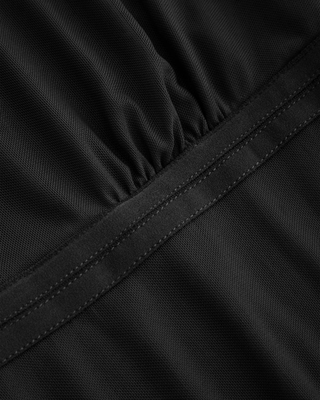 Sleeveless Square Neck Side Tie Ruffle Top in Black - Image 4