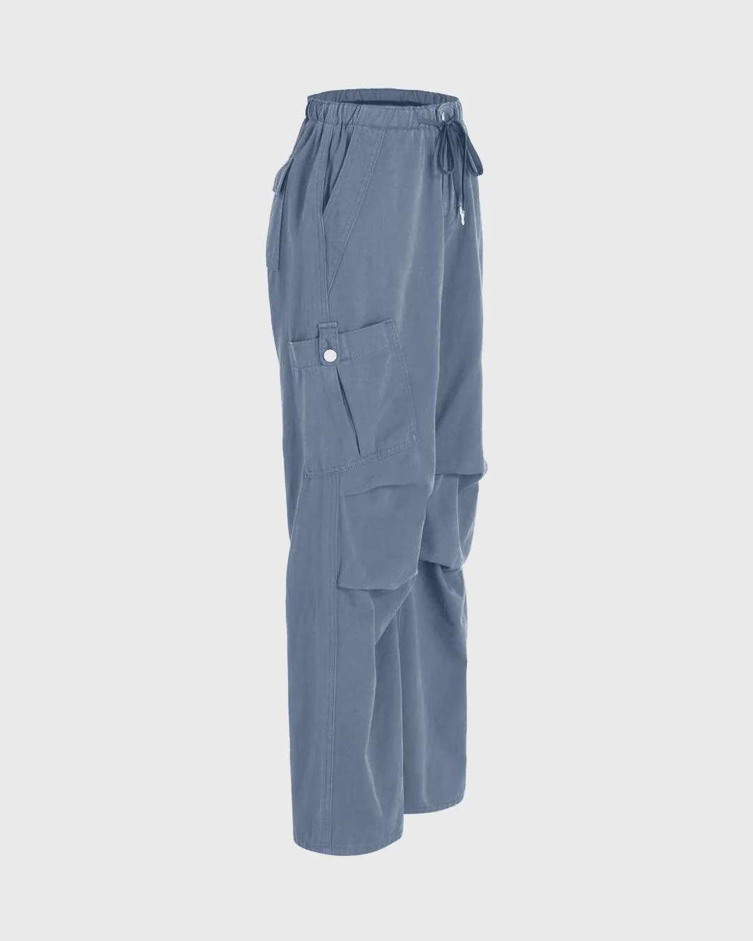 Utility Wear Drawstring Cargo Pants In Light Blue - Image 3